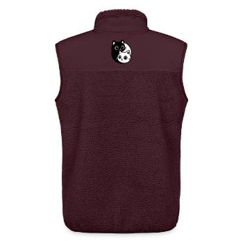 Ying Yang Katzenporträt  - Unisex Sherpaweste von Stanley/Stella - Maroon - Hinten - AI Model Male 178 light (178cm)