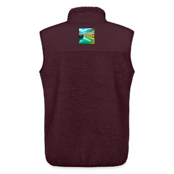 Emerald Valley and Alpine Village - Unisex Sherpa Gilet by Stanley/Stella - maroon - Back - AI Model Male 178 light (178cm)