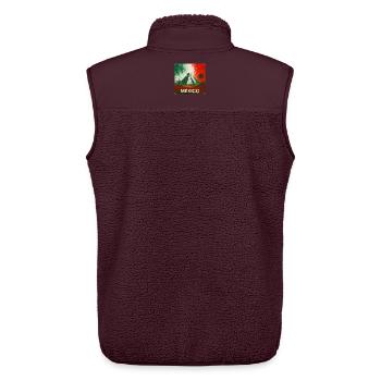 Mexiko Pyramiden Design - Unisex Sherpaweste von Stanley/Stella - Maroon - Hinten - AI Model Male 178 light (178cm)