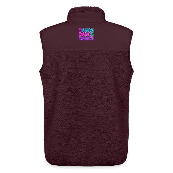 DANCE DANCE DANCE – Neon 80s mit Boxen - Unisex Sherpaweste von Stanley/Stella - Maroon - Hinten - AI Model Male 178 light (178cm)