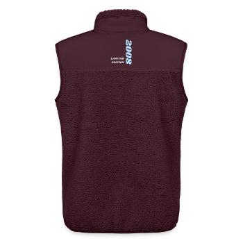 Limited Edition 2008 – Year of Birth Design Vintage - Unisex Sherpa Gilet by Stanley/Stella - maroon - Back - AI Model Male 178 light (178cm)