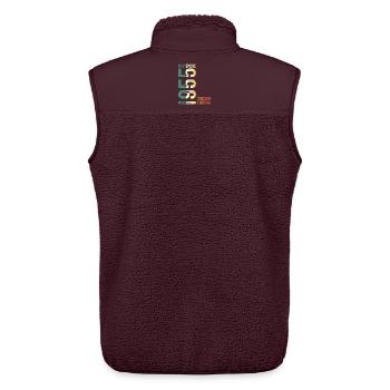 November 1955 Vintage Retro Birthday - Unisex Sherpa Gilet by Stanley/Stella - maroon - Back - AI Model Male 178 light (178cm)