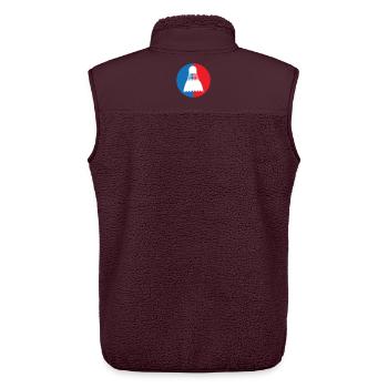 Badminton - Sport - Racket - Unisex Sherpa Gilet by Stanley/Stella - maroon - Back - AI Model Male 178 light (178cm)