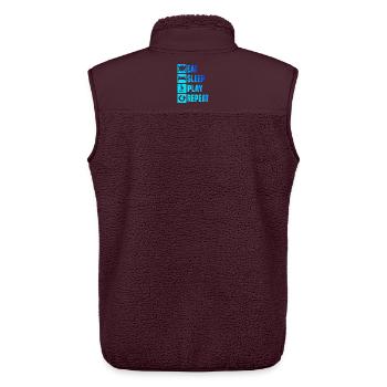 Modern Floorball Artwork - Unisex Sherpa Gilet by Stanley/Stella - maroon - Back - AI Model Male 178 light (178cm)