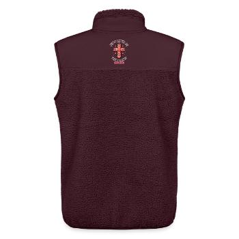 Cross Hearts Jesus Loves Me - Unisex Sherpaweste von Stanley/Stella - Maroon - Hinten - AI Model Male 178 light (178cm)