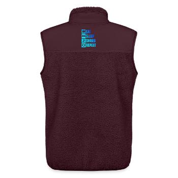 Compact snowboard design for snowboard - Unisex Sherpa Gilet by Stanley/Stella - maroon - Back - AI Model Male 178 light (178cm)