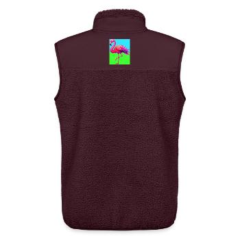 Flamant - Veste sans manches sherpa unisexe Stanley/Stella - maroon - Dos - AI Model Male 178 light (178cm)