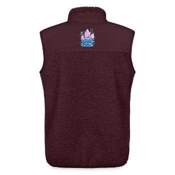 Baie de cristal de Kawaii avec des fleurs de pierres précieuses - Veste sans manches sherpa unisexe Stanley/Stella - maroon - Dos - AI Model Male 178 light (178cm)