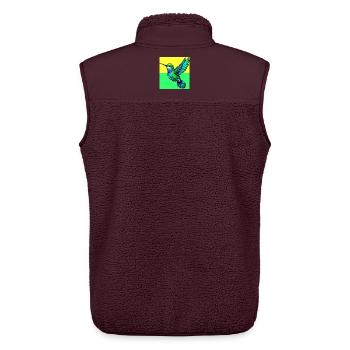 Kolibri - Unisex Sherpaweste von Stanley/Stella - Maroon - Hinten - AI Model Male 178 light (178cm)