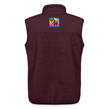 Dinosaurier - Unisex Sherpaweste von Stanley/Stella - Maroon - Hinten - AI Model Male 178 light (178cm)