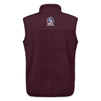 Pink Oder Blau Onkel Liebt Dich Gender Reveal - Unisex Sherpaweste von Stanley/Stella - Maroon - Hinten - AI Model Male 178 light (178cm)