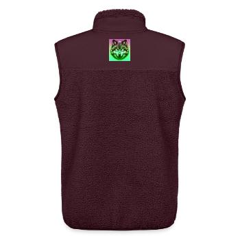 Wolf - Unisex Sherpaweste von Stanley/Stella - Maroon - Hinten - AI Model Male 178 light (178cm)