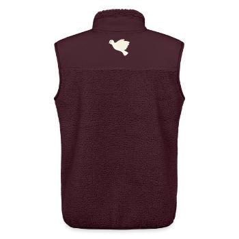 Elfenbeintaube im Flug - Unisex Sherpaweste von Stanley/Stella - Maroon - Hinten - AI Model Male 178 light (178cm)