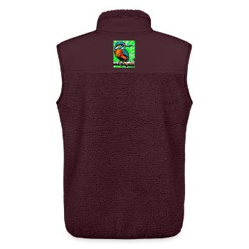 kingfisher - Unisex Sherpa Gilet by Stanley/Stella - maroon - Back - AI Model Male 178 light (178cm)