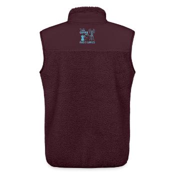 Transformez le café en ondes radio - Veste sans manches sherpa unisexe Stanley/Stella - maroon - Dos - AI Model Male 178 light (178cm)