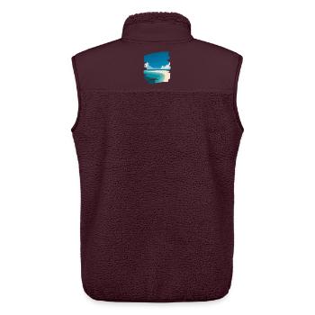 Strand Meer Palmen - Unisex Sherpaweste von Stanley/Stella - Maroon - Hinten - AI Model Male 178 light (178cm)