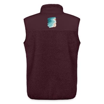 Strand Meer Palmen Retro - Unisex Sherpaweste von Stanley/Stella - Maroon - Hinten - AI Model Male 178 light (178cm)