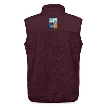 Coastal scene Channel Islands California - Unisex Sherpa Gilet by Stanley/Stella - maroon - Back - AI Model Male 178 light (178cm)