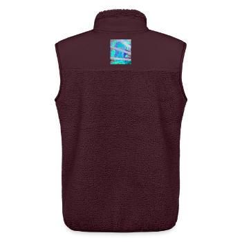 Neon Abstract Stripe Collage - Unisex Sherpa Gilet by Stanley/Stella - maroon - Back - AI Model Male 178 light (178cm)