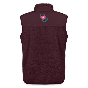 Tierarzt - Tierliebe Hund Katze Geschenk Shirt - Unisex Sherpaweste von Stanley/Stella - Maroon - Hinten - AI Model Male 178 light (178cm)
