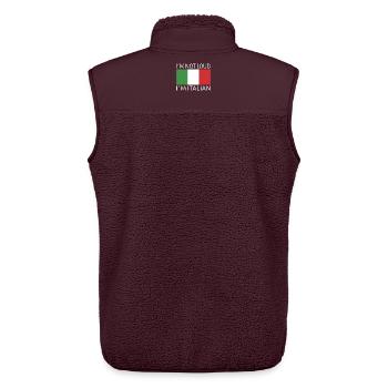 Dicton italien cool - Veste sans manches sherpa unisexe Stanley/Stella - maroon - Dos - AI Model Male 178 light (178cm)