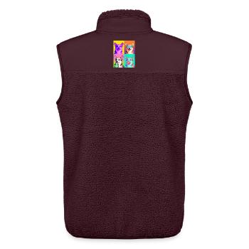 Hunde Corgi Hund - Unisex Sherpaweste von Stanley/Stella - Maroon - Hinten - AI Model Male 178 light (178cm)