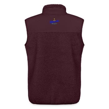 Berlin: Wannsee-Skipper mit Anker - Unisex Sherpaweste von Stanley/Stella - Maroon - Hinten - AI Model Male 178 light (178cm)