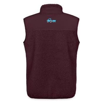 Traktor mit Anhänger Motiv für Babys  und Kinder - Unisex Sherpaweste von Stanley/Stella - Maroon - Hinten - AI Model Male 178 light (178cm)