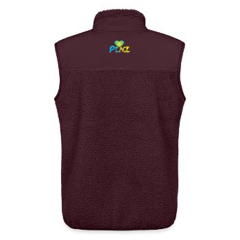 Peace Herz Frieden Friedenszeichen - Unisex Sherpaweste von Stanley/Stella - Maroon - Hinten - AI Model Male 178 light (178cm)