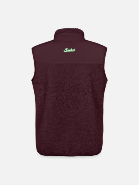 Phuket Retro Coastal Script - Unisex Sherpa Gilet by Stanley/Stella - maroon
