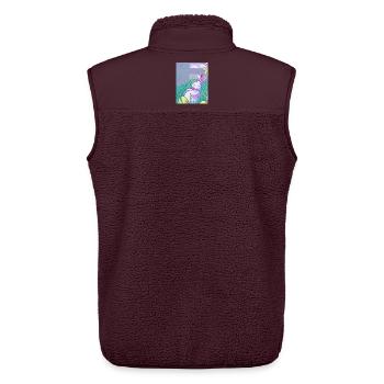 Pastell Osterhase im Frühlingsgras - Unisex Sherpaweste von Stanley/Stella - Maroon - Hinten - AI Model Male 178 light (178cm)