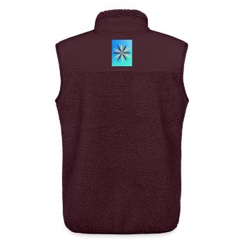 Lebendiges geometrisches Starburst-Design - Unisex Sherpaweste von Stanley/Stella - Maroon - Hinten - AI Model Male 178 light (178cm)