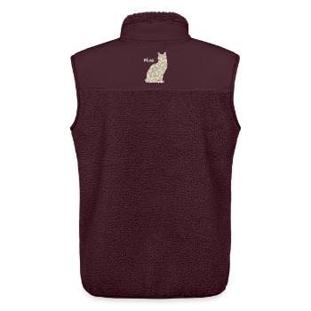Miau - Katze - Unisex Sherpaweste von Stanley/Stella - Maroon - Hinten - AI Model Male 178 light (178cm)
