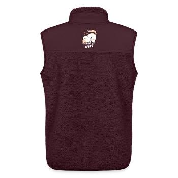 Naughty and cute cat - Unisex Sherpa Gilet by Stanley/Stella - maroon - Back - AI Model Male 178 light (178cm)