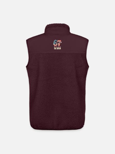 US Flag 67 Memes Six Seven - Veste sans manches sherpa unisexe Stanley/Stella - maroon