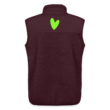 Neon Green Heart Icon Minimal retro style - Unisex Sherpa Gilet by Stanley/Stella - maroon - Back - AI Model Male 178 light (178cm)