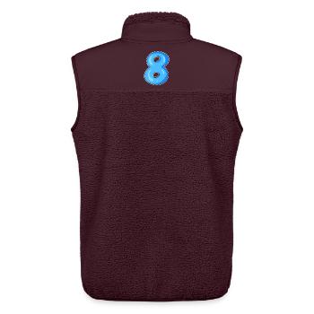 Number 8 Number Eight Motif Blue - Unisex Sherpa Gilet by Stanley/Stella - maroon - Back - AI Model Male 178 light (178cm)