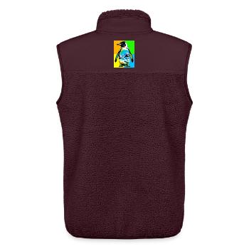 penguin - Unisex Sherpa Gilet by Stanley/Stella - maroon - Back - AI Model Male 178 light (178cm)