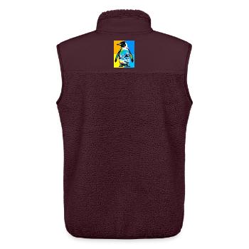 penguin - Unisex Sherpa Gilet by Stanley/Stella - maroon - Back - AI Model Male 178 light (178cm)