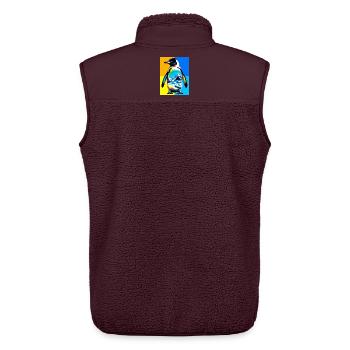 penguin - Unisex Sherpa Gilet by Stanley/Stella - maroon - Back - AI Model Male 178 light (178cm)