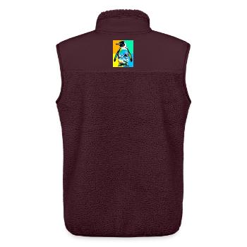 penguin - Unisex Sherpa Gilet by Stanley/Stella - maroon - Back - AI Model Male 178 light (178cm)