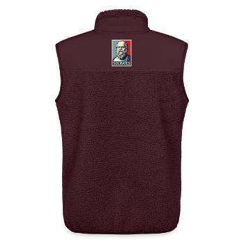 Sokrates Pop-Art-Porträt - Unisex Sherpaweste von Stanley/Stella - Maroon - Hinten - AI Model Male 178 light (178cm)