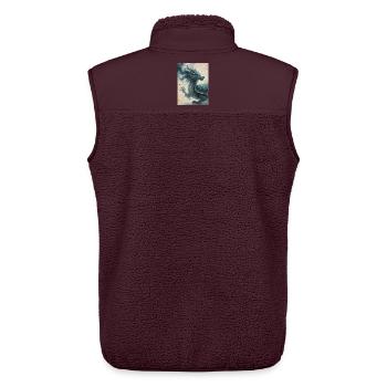 Kosmische Harmonie: Xuangui – Unendlichkeit - Unisex Sherpaweste von Stanley/Stella - Maroon - Hinten - AI Model Male 178 light (178cm)