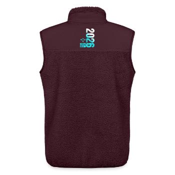 Darts Meister 2026, Kreisliga Shirt cyan weiß - Unisex Sherpaweste von Stanley/Stella - Maroon - Hinten - AI Model Male 178 light (178cm)
