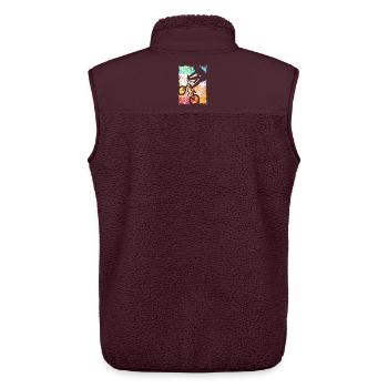 Vintage Bmx Fahrrad - Retro Bmx Rad - Bmx Bike - Unisex Sherpaweste von Stanley/Stella - Maroon - Hinten - AI Model Male 178 light (178cm)