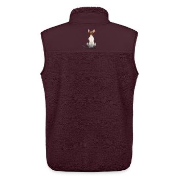 Cornish Rex Cat - Unisex Sherpa Gilet by Stanley/Stella - maroon - Back - AI Model Male 178 light (178cm)