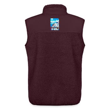 Griechenland Souvenir Reisen Urlaub Santorini - Unisex Sherpaweste von Stanley/Stella - Maroon - Hinten - AI Model Male 178 light (178cm)