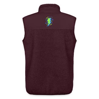 Energiestrahl mit Neonfarben - Unisex Sherpaweste von Stanley/Stella - Maroon - Hinten - AI Model Male 178 light (178cm)