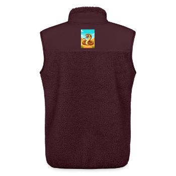 Inland Taipan – deadliest snake in Australian dese - Unisex Sherpa Gilet by Stanley/Stella - maroon - Back - AI Model Male 178 light (178cm)