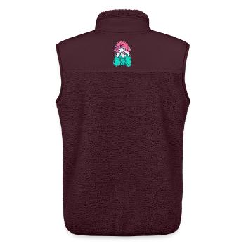 Mädchen Anime Japanisch Comic Zeichentrick Manga - Unisex Sherpaweste von Stanley/Stella - Maroon - Hinten - AI Model Male 178 light (178cm)